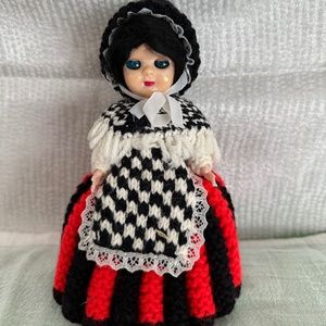 Vintage Rosebud Style Welsh Folk Doll 7.5” tall